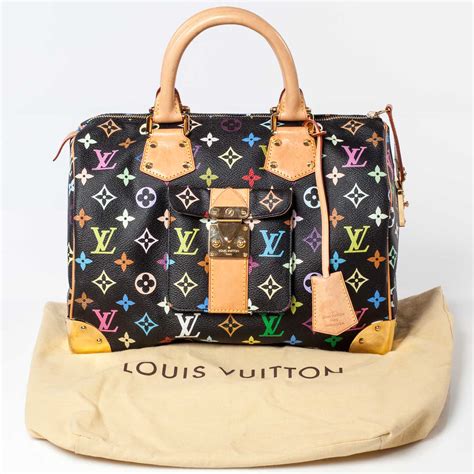 louis vuitton black multicolor speedy 30|LOUIS VUITTON Monogram Multicolor Speedy 30 Black.